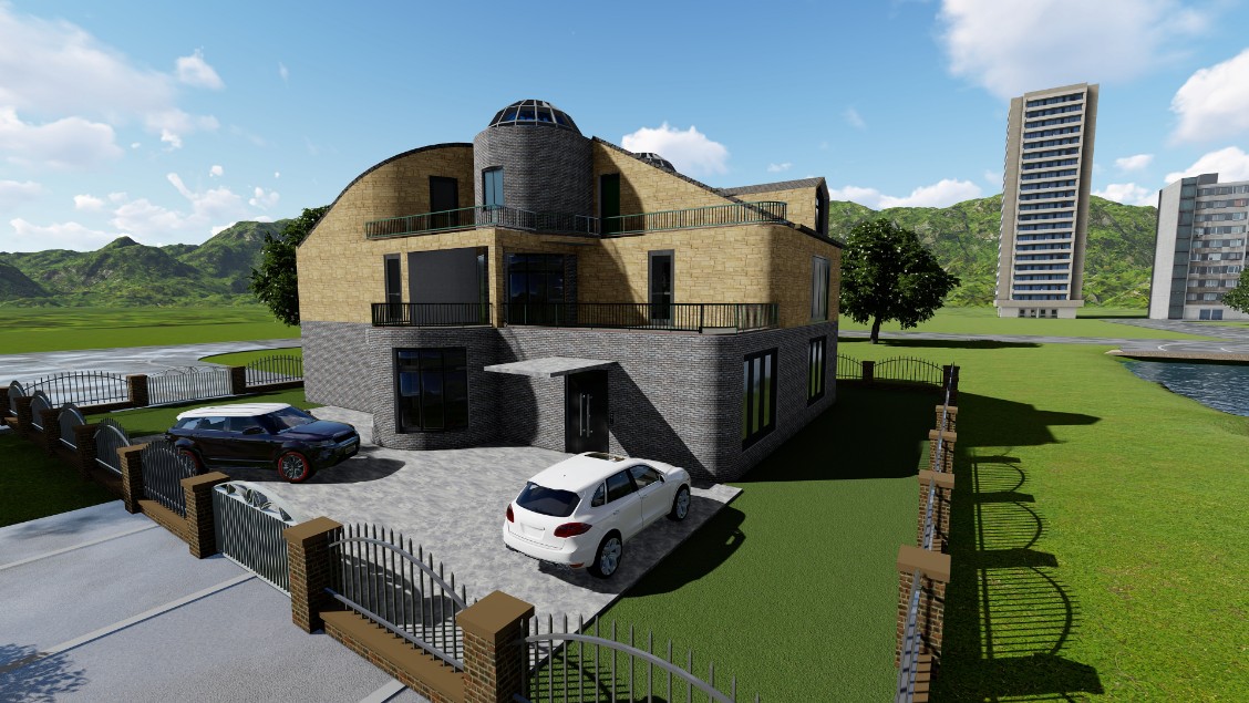 With basement and penthouse